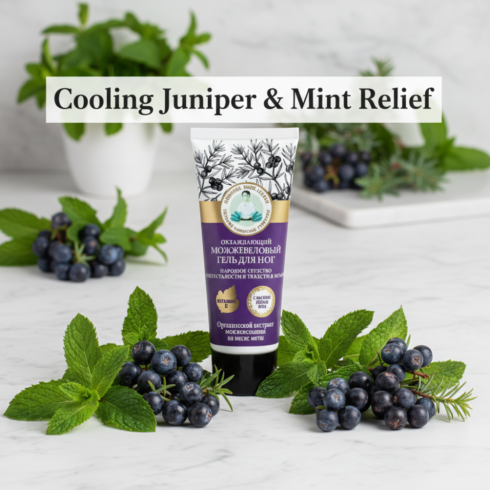 Babushka Agafia Juniper Cooling Foot Gel 75 ml | Relief for Tired Legs