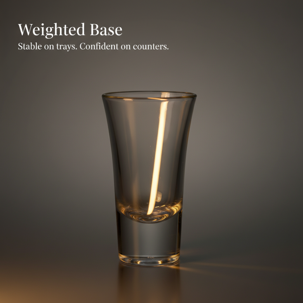 Premium 60 ml Shot Glass | Flared Rim Heavy Base Shooter Glass