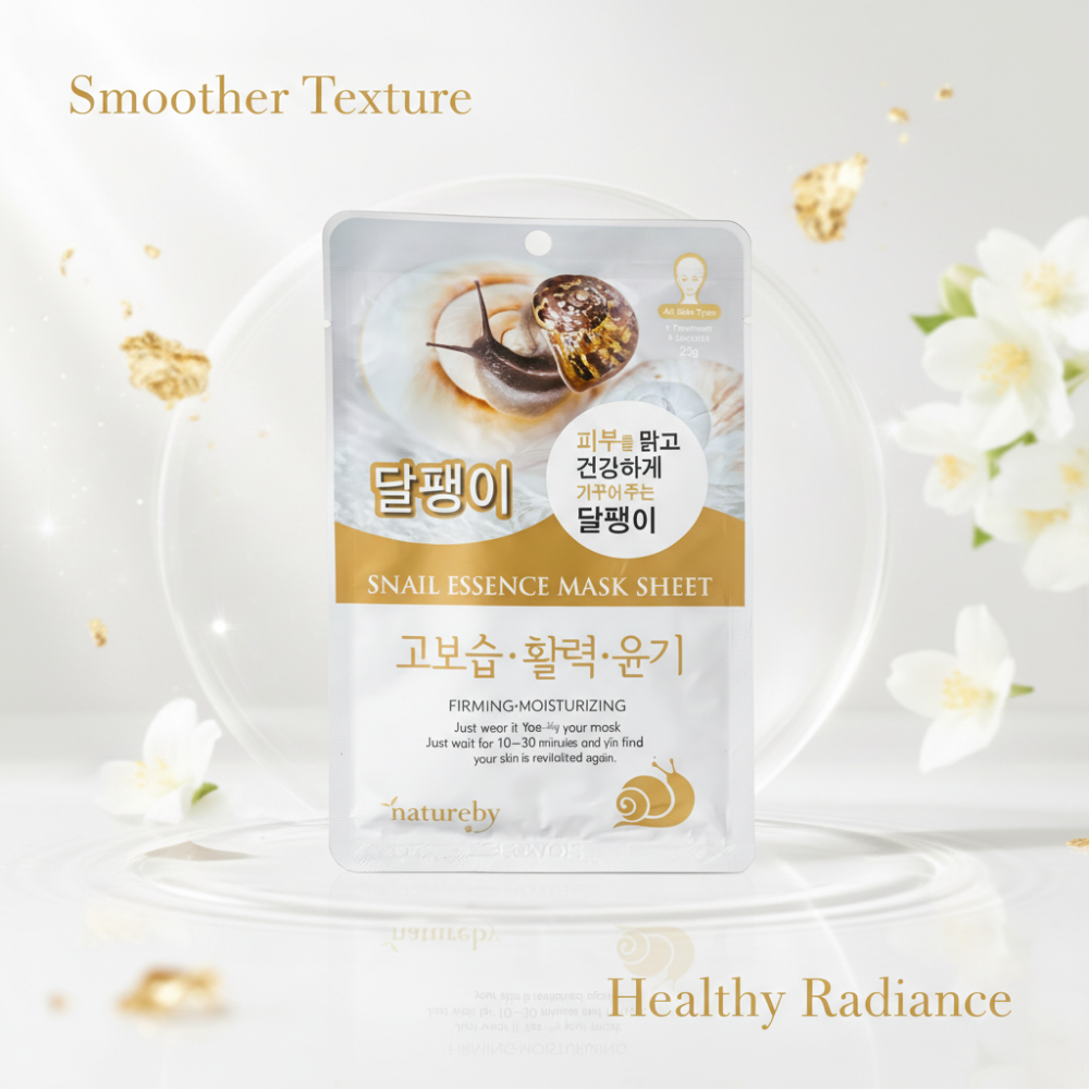Natureby Snail Essence Mask Sheet | Firming & Moisturizing (1 Sheet)