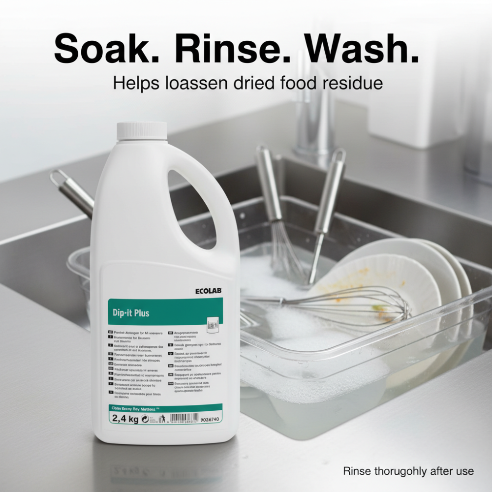 Ecolab Dip-it Plus – Pre-Soak Detergent for Cutlery & Kitchenware (2.4 kg)