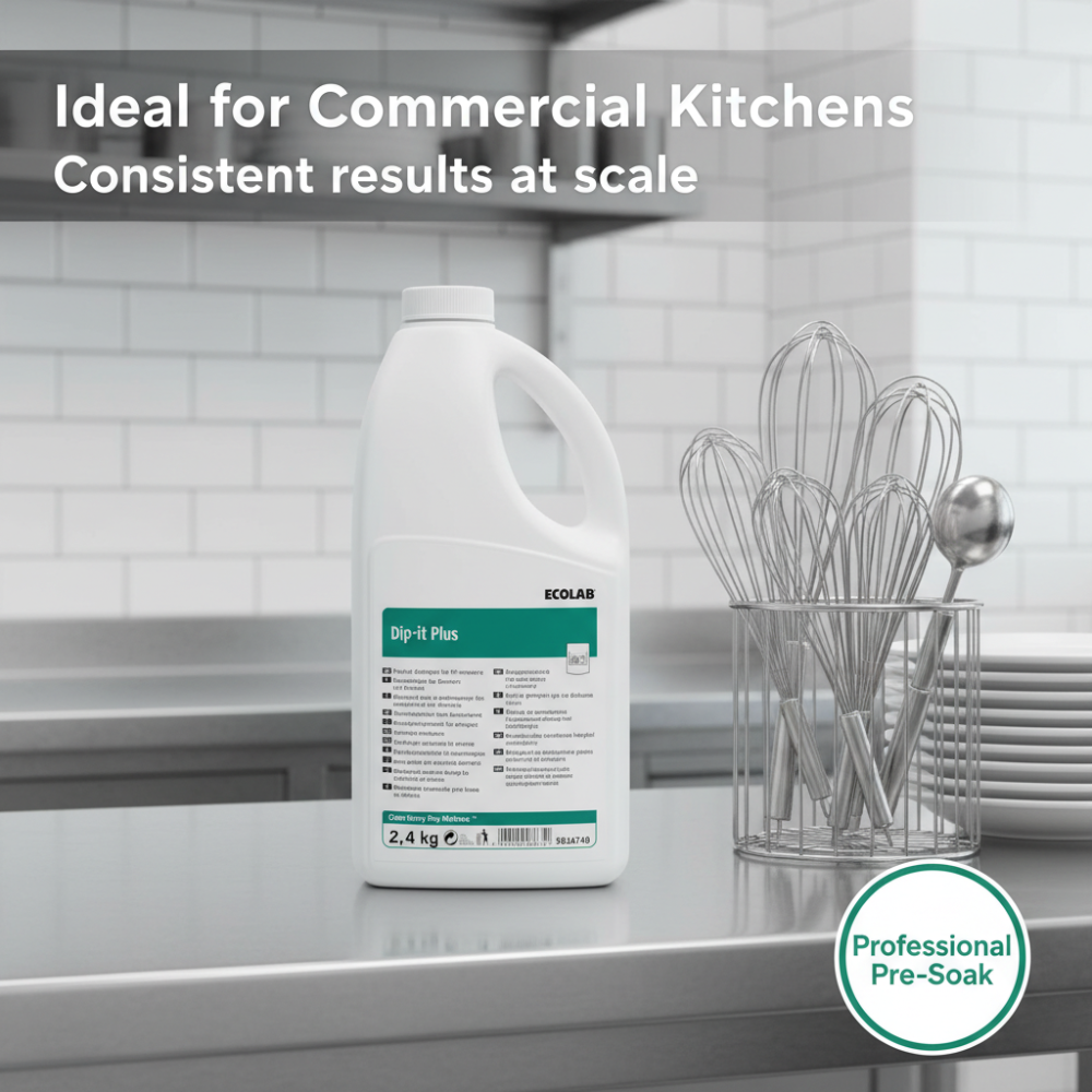 Ecolab Dip-it Plus – Pre-Soak Detergent for Cutlery & Kitchenware (2.4 kg)