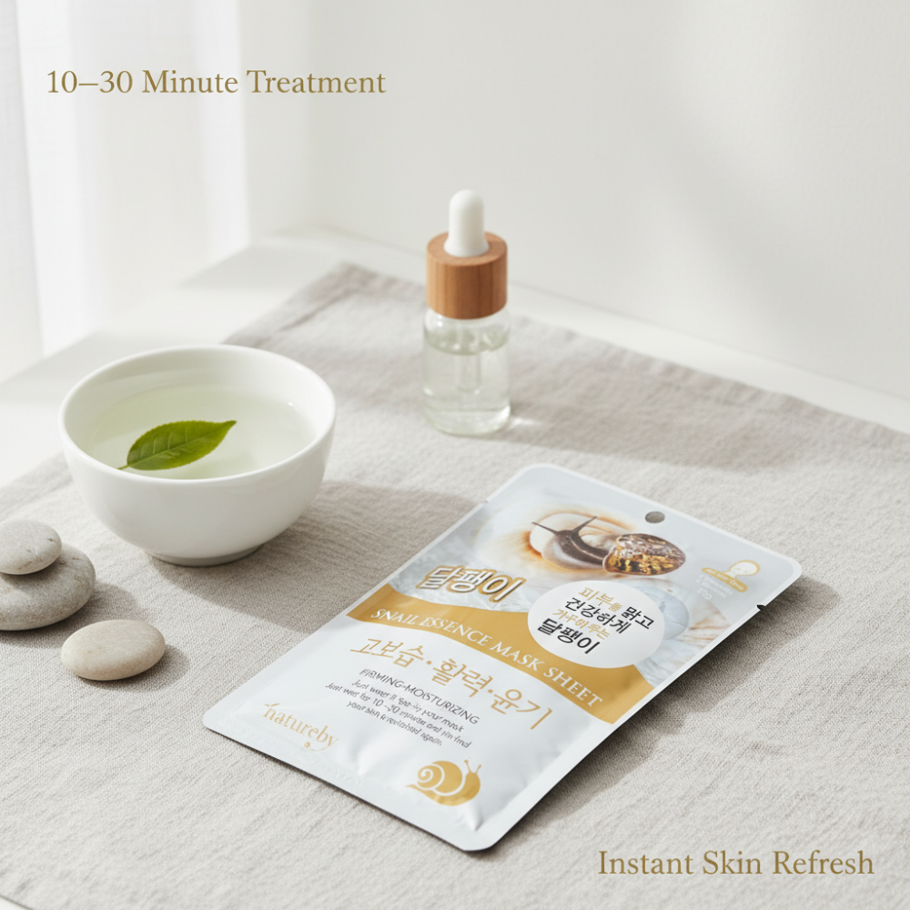 Natureby Snail Essence Mask Sheet | Firming & Moisturizing (1 Sheet)