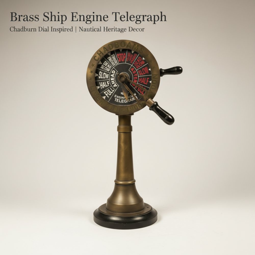 Antique-Style Ship Engine Telegraph (Chadburn Dial) in Brass | 44 cm Nautical Collectible Decor