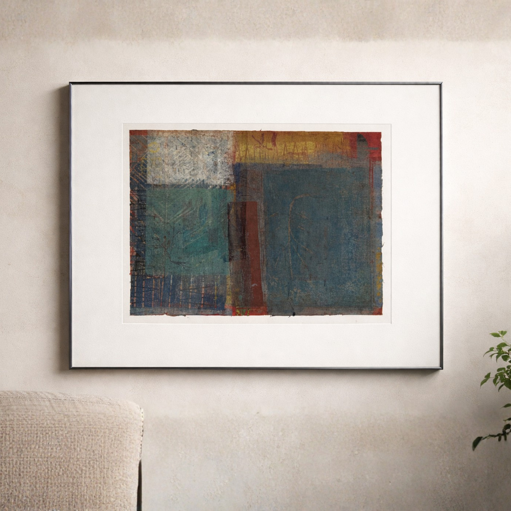 Intervals — Abstract Mixed Media Artwork (Framed)