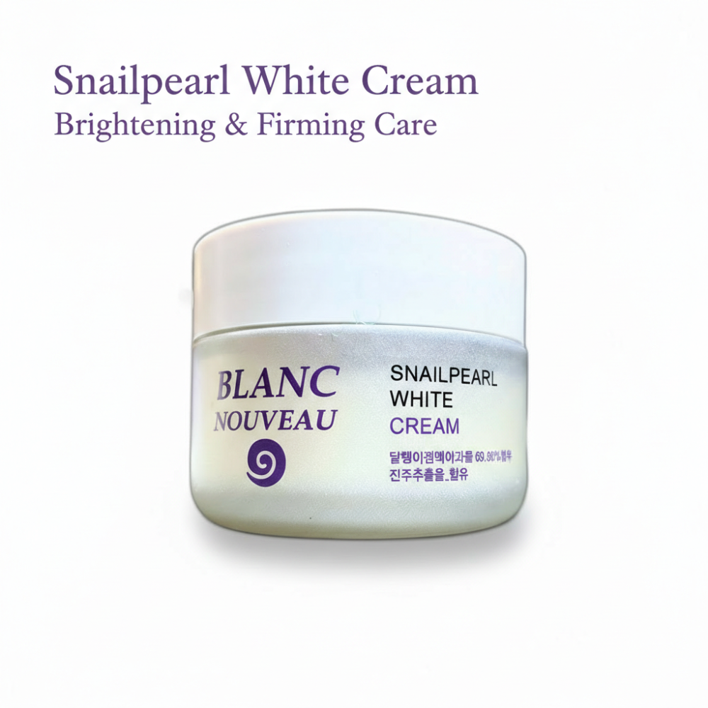 Blanc Nouveau Snailpearl White Cream jar on a white background