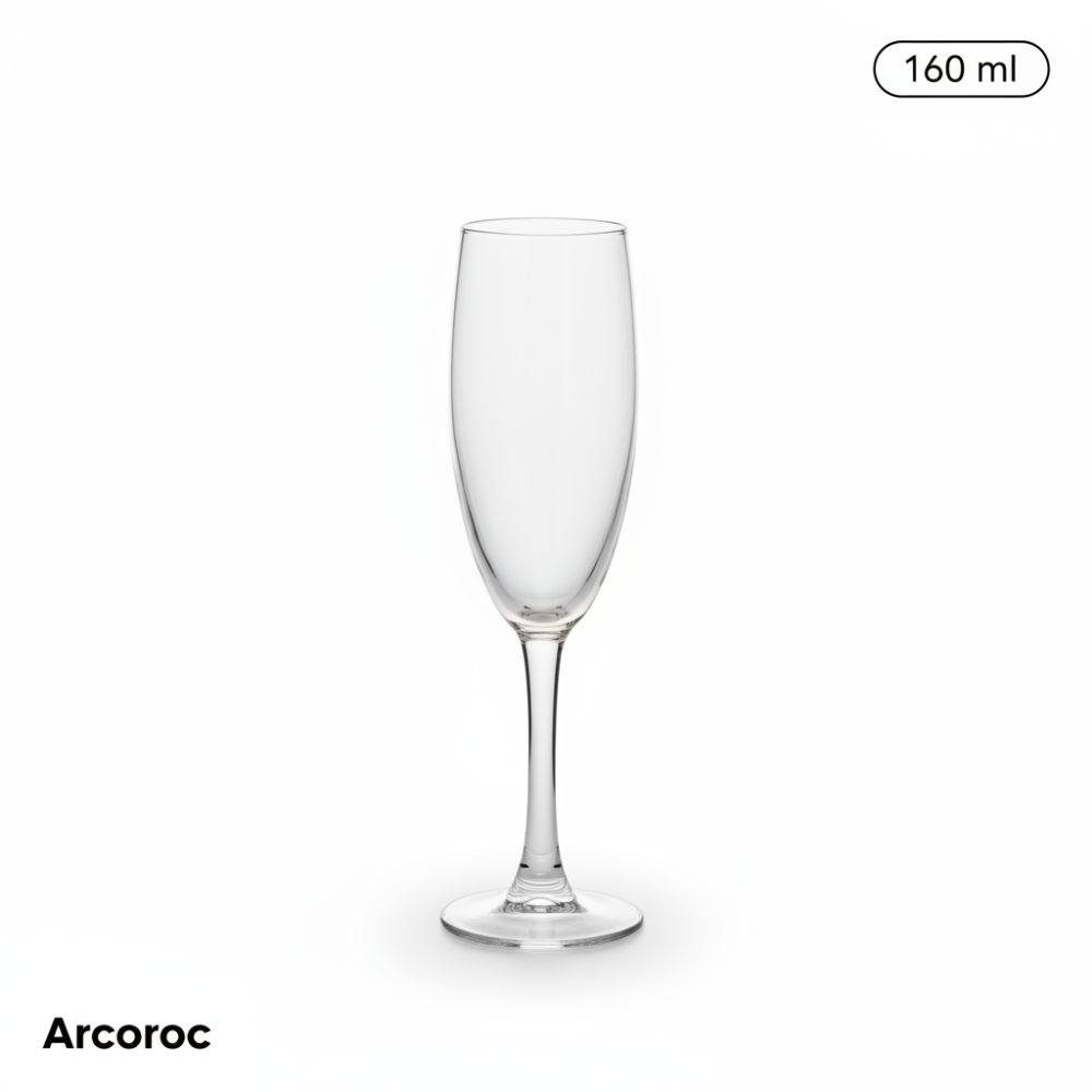 Arcoroc Champagne Flute Glass (160ml) – Elegant Sparkling Wine Glass