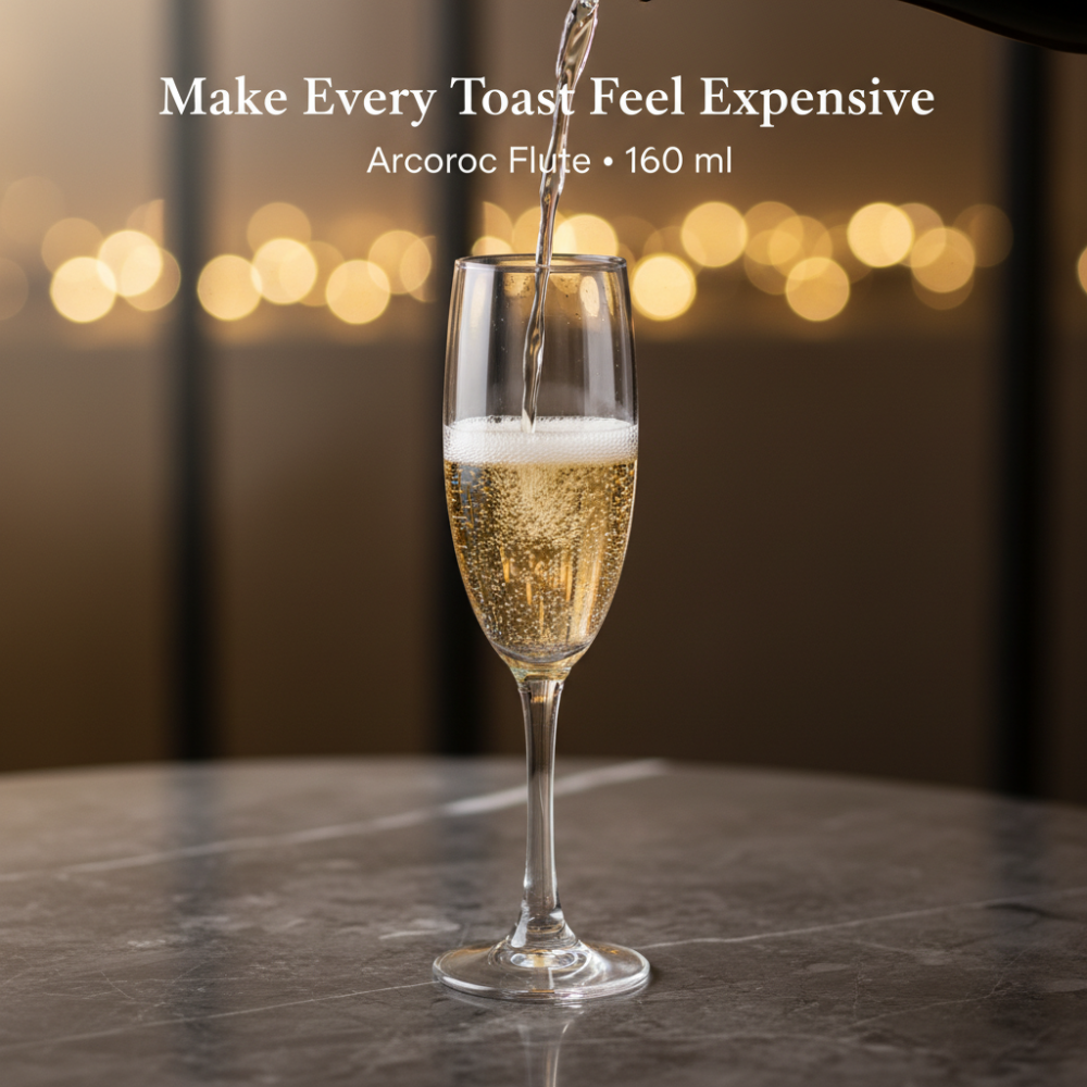 Arcoroc Champagne Flute Glass (160ml) – Elegant Sparkling Wine Glass