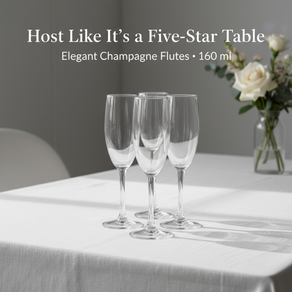 Arcoroc Champagne Flute Glass (160ml) – Elegant Sparkling Wine Glass