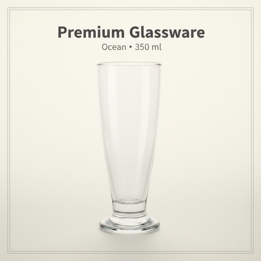 Ocean Footed Tall Glass 350ml | Premium Beverage Glass for Beer & Mocktails