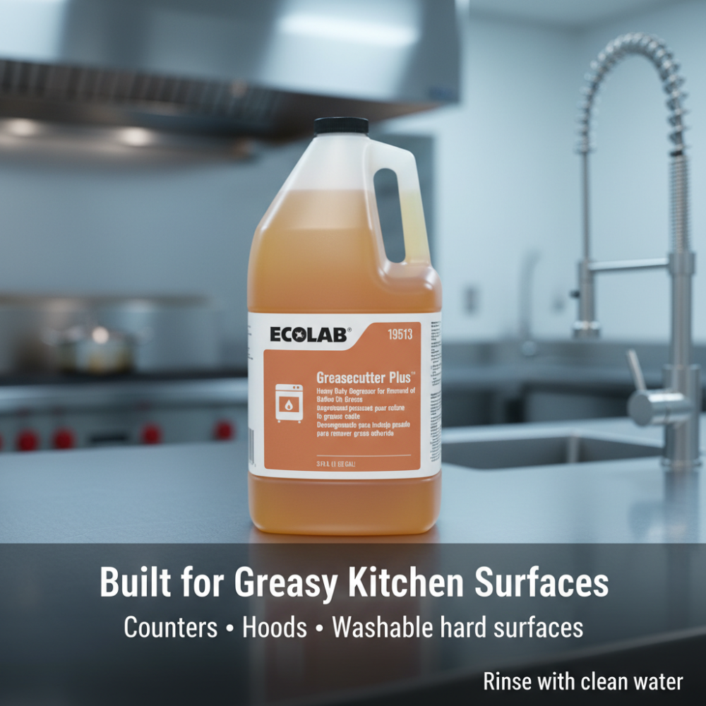 Ecolab Greasecutter Plus – Heavy Duty Kitchen Degreaser (1 US Gallon / 3.78 L) | 19513