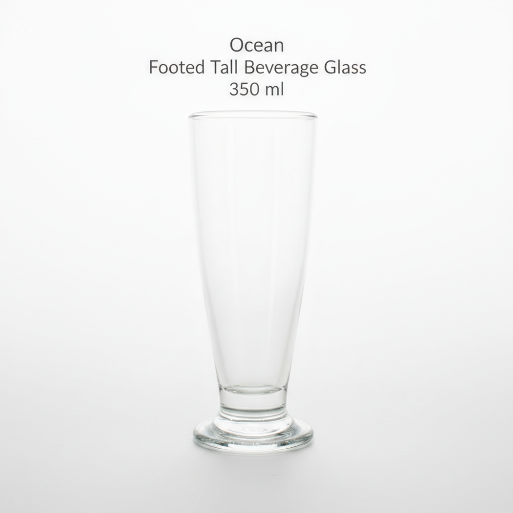 Ocean Footed Tall Glass 350ml | Premium Beverage Glass for Beer & Mocktails