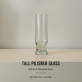 Tall Pilsner Beer Glass 400ml | Weighted Base Premium Glassware
