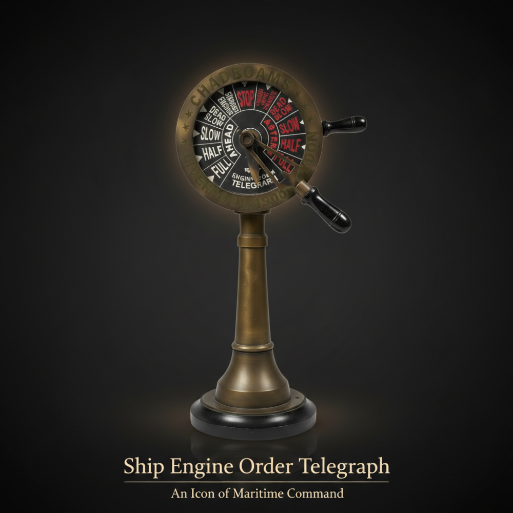 Antique-Style Ship Engine Telegraph (Chadburn Dial) in Brass | 44 cm Nautical Collectible Decor