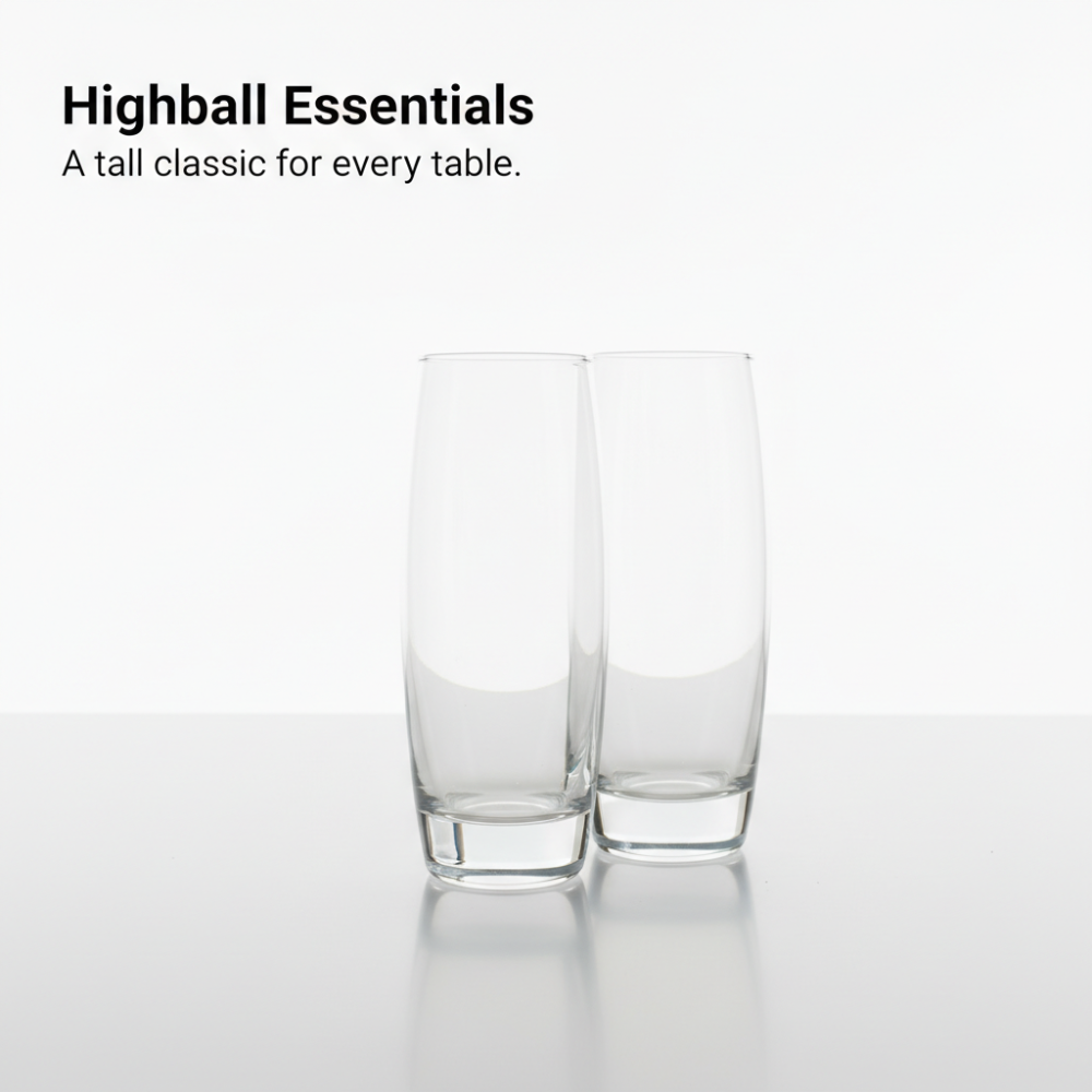 Premium Highball Glass (350 ml) | Tall Water & Mocktail Tumbler