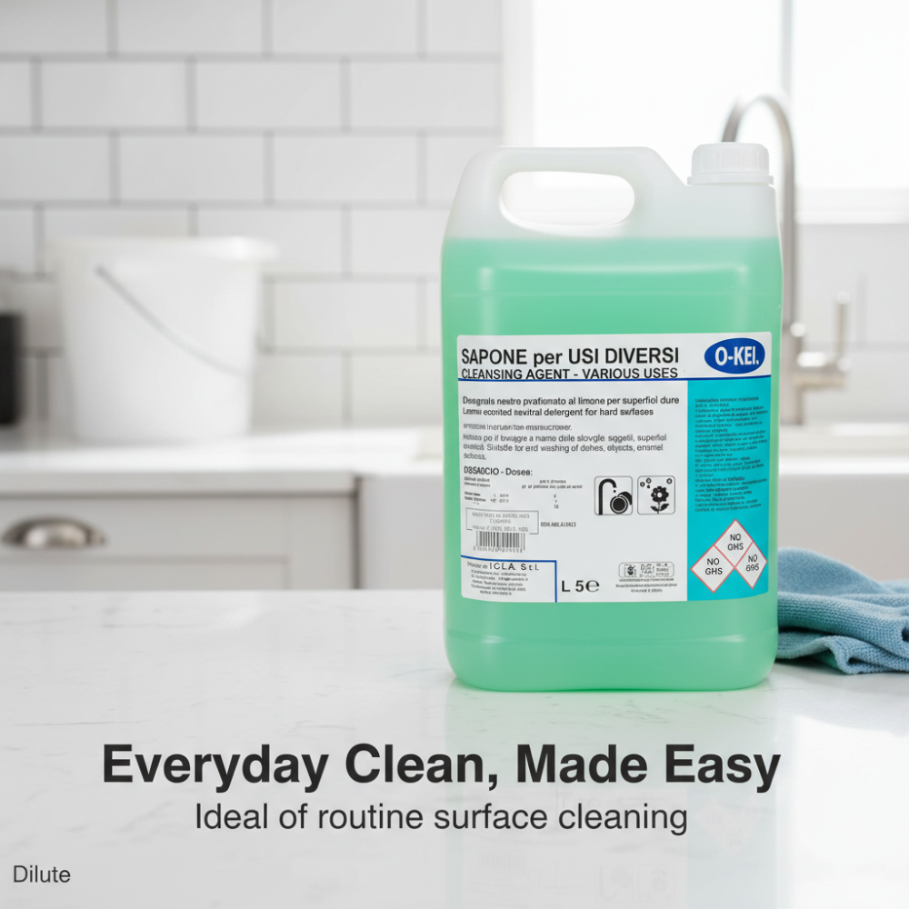 O-KEI Sapone per Usi Diversi – Neutral Multi-Purpose Cleaner (Lemon) 5L | Imported