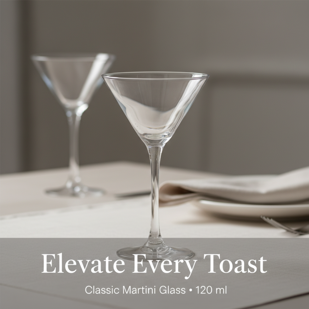 Classic Martini Glass (120ml, 16.2cm) – Sharp V-Shape Cocktail Stemware
