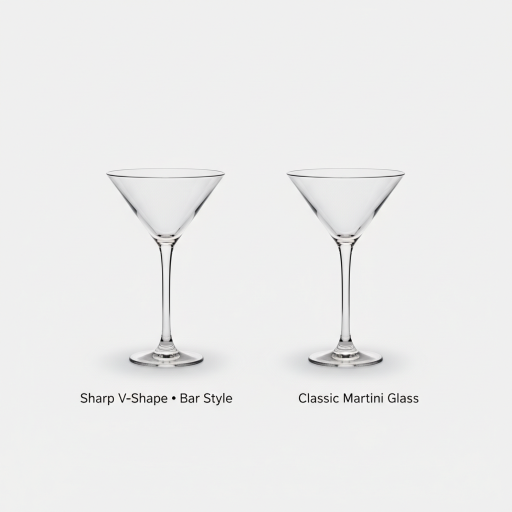 Classic Martini Glass (120ml, 16.2cm) – Sharp V-Shape Cocktail Stemware