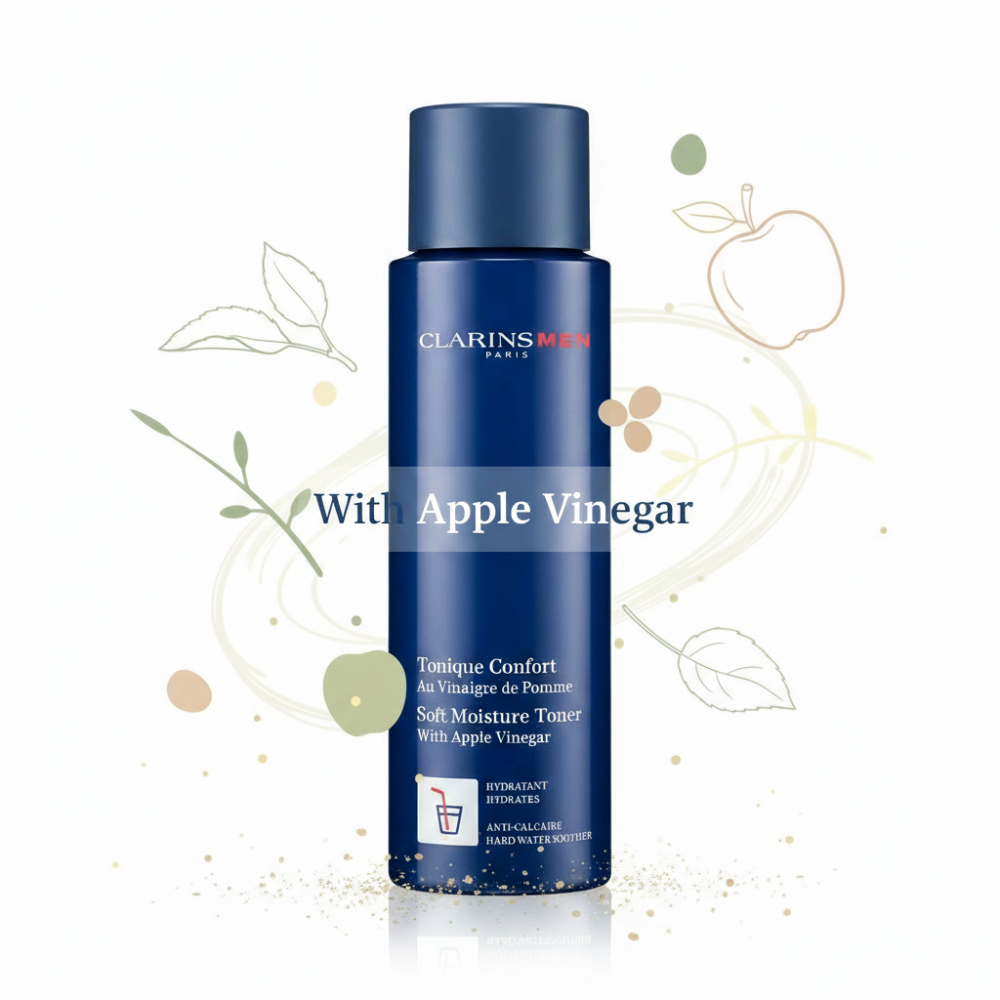 Clarins Men Soft Moisture Toner | Hydrating Toner with Apple Vinegar