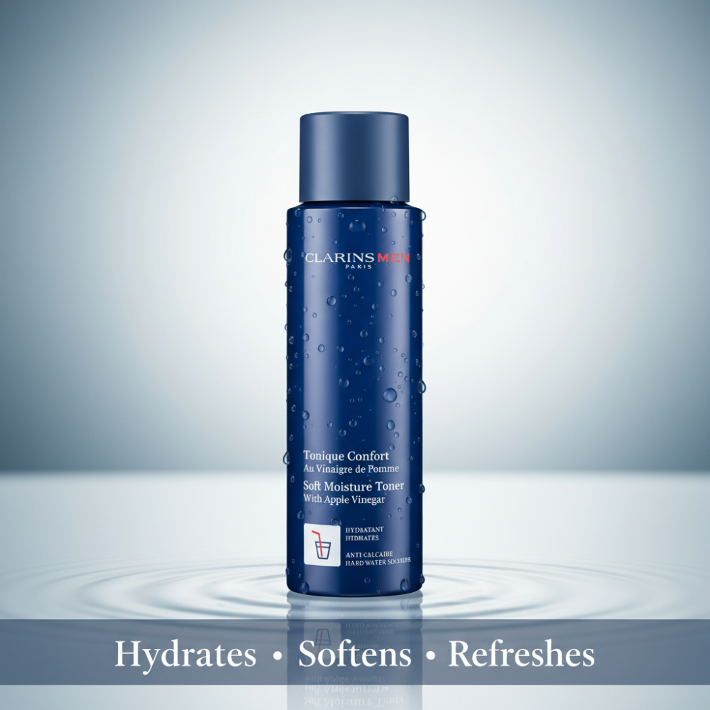 Clarins Men Soft Moisture Toner | Hydrating Toner with Apple Vinegar