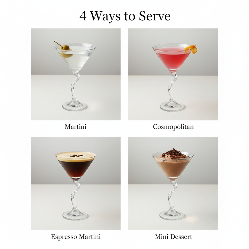 Ocean Twist-Stem Martini Glass (160 ml) – Cocktail & Dessert Glass