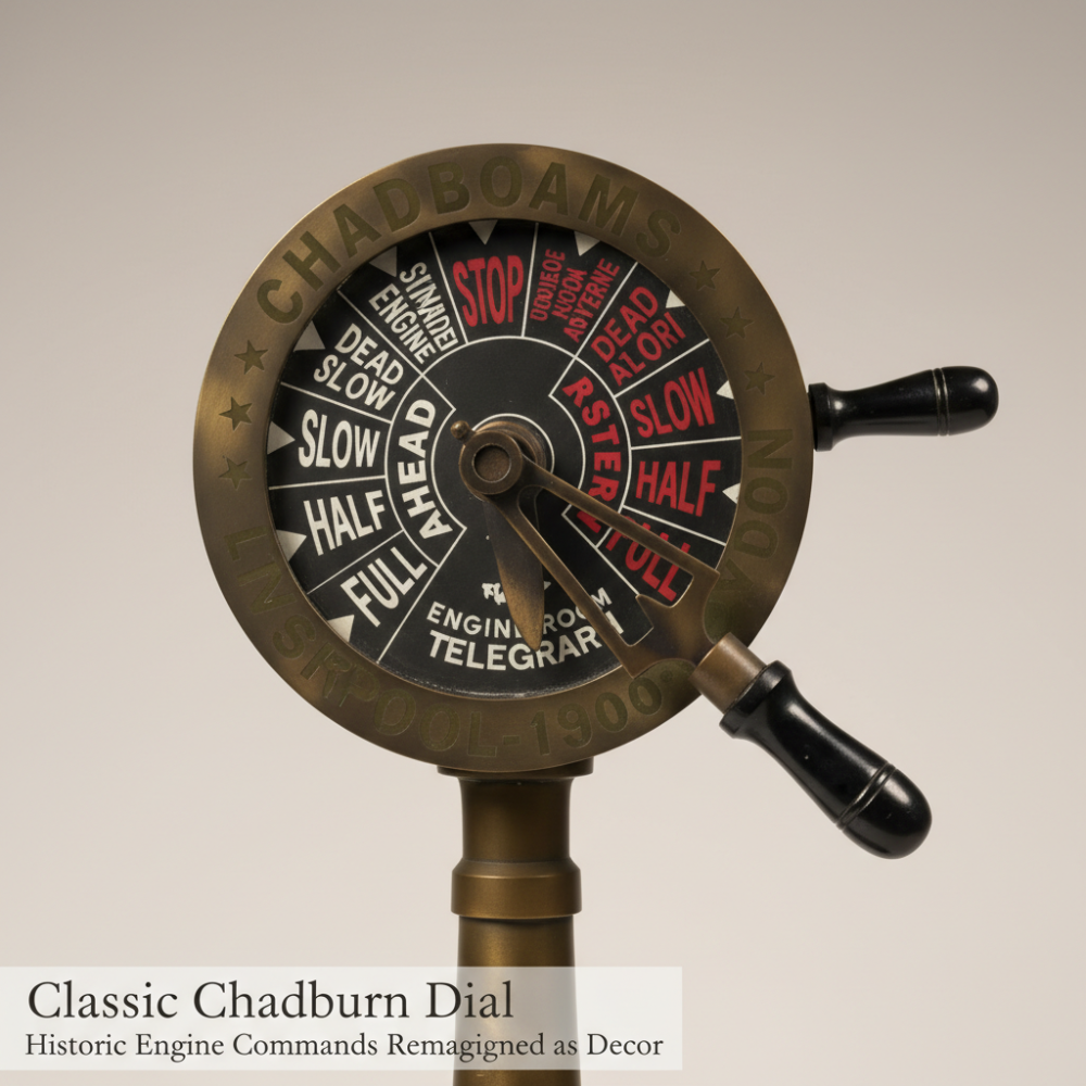 Antique-Style Ship Engine Telegraph (Chadburn Dial) in Brass | 44 cm Nautical Collectible Decor