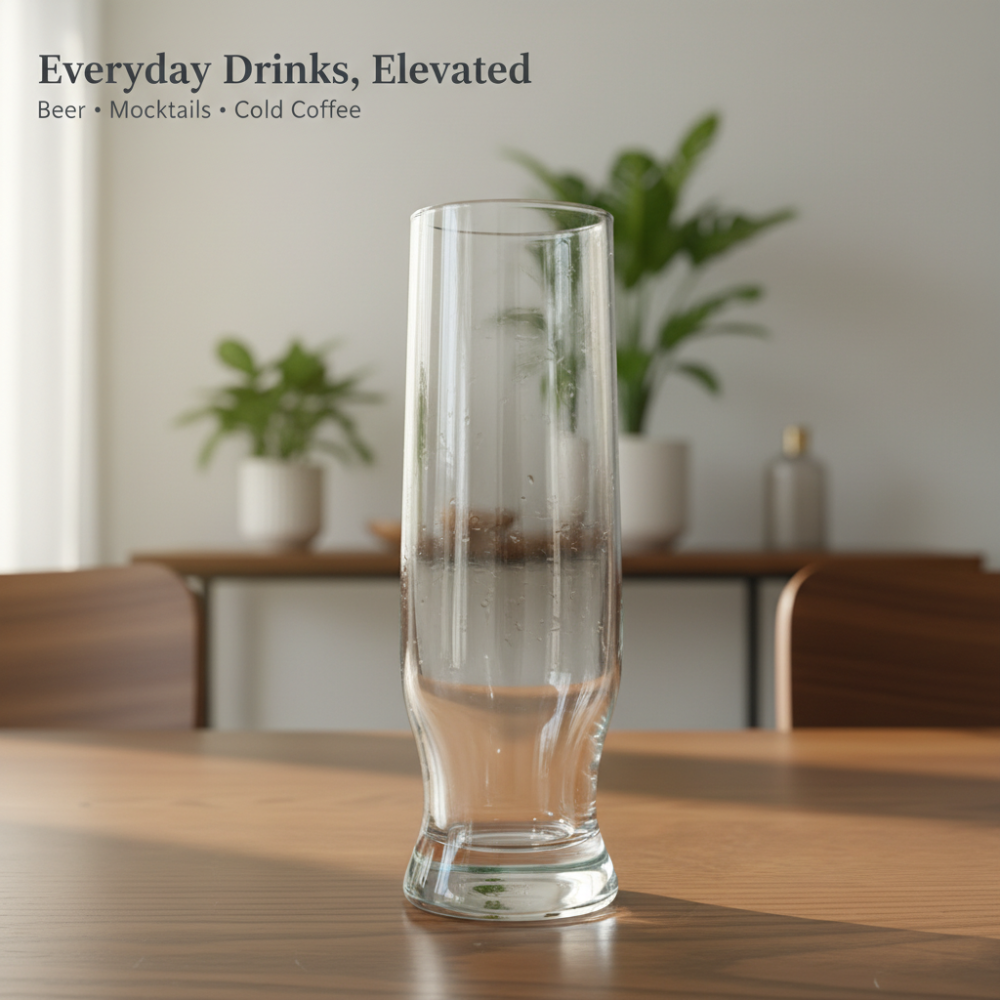 Tall Pilsner Beer Glass 400ml | Weighted Base Premium Glassware