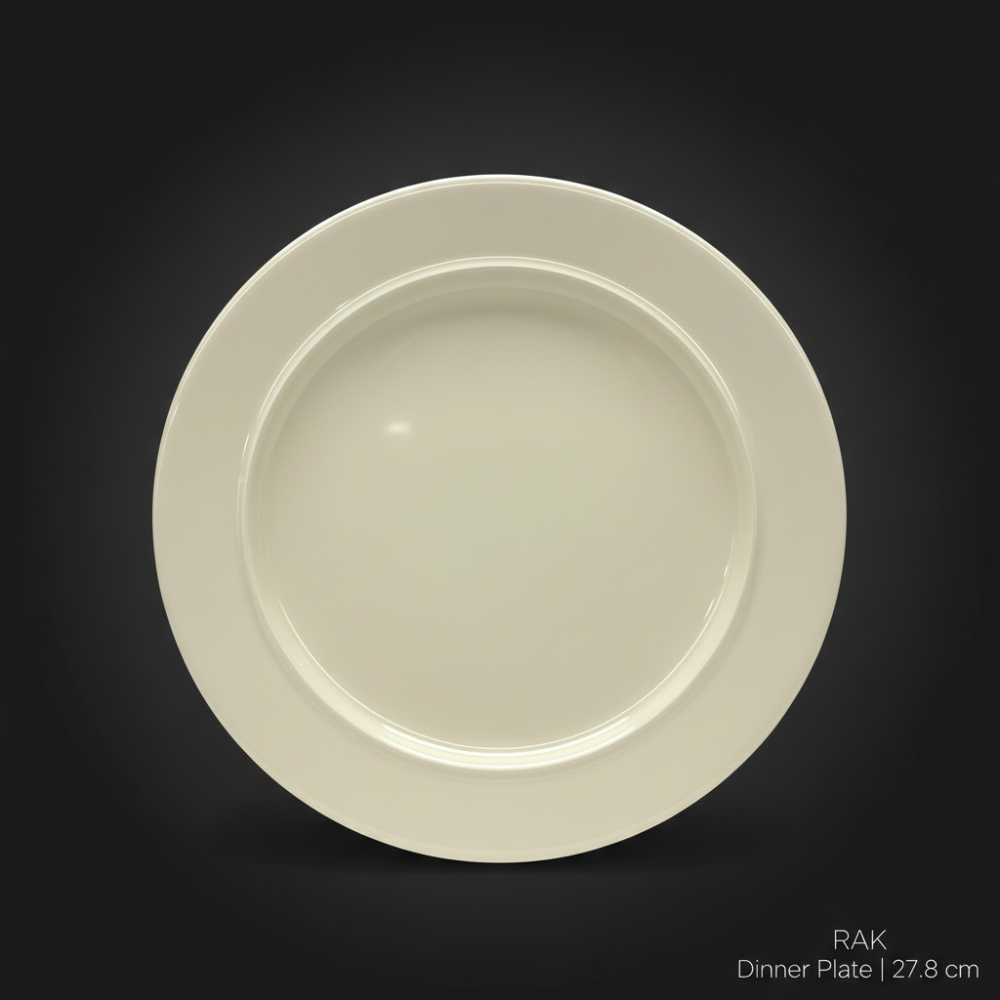 RAK Porcelain Dinner Plate (27.8 cm) – Classic White Hotelware Style