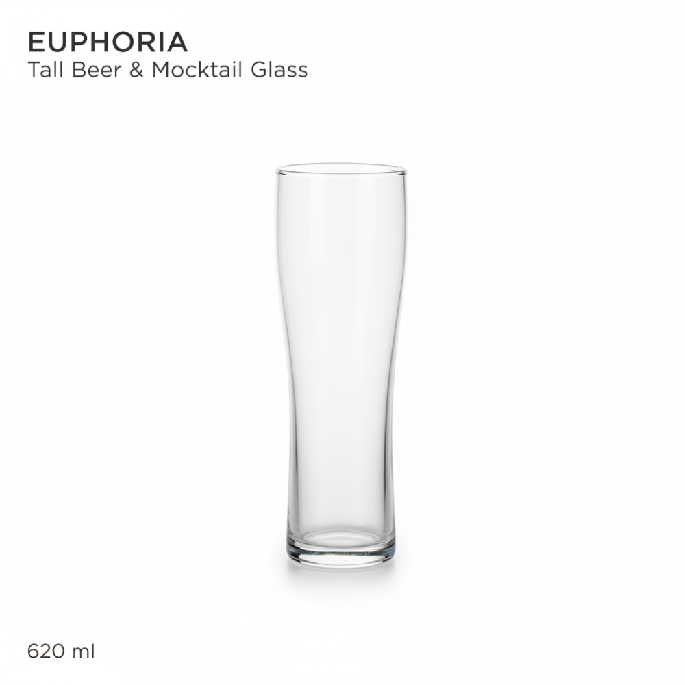 Euphoria Tall Beer & Mocktail Glass (620 ml) – Weighted Base