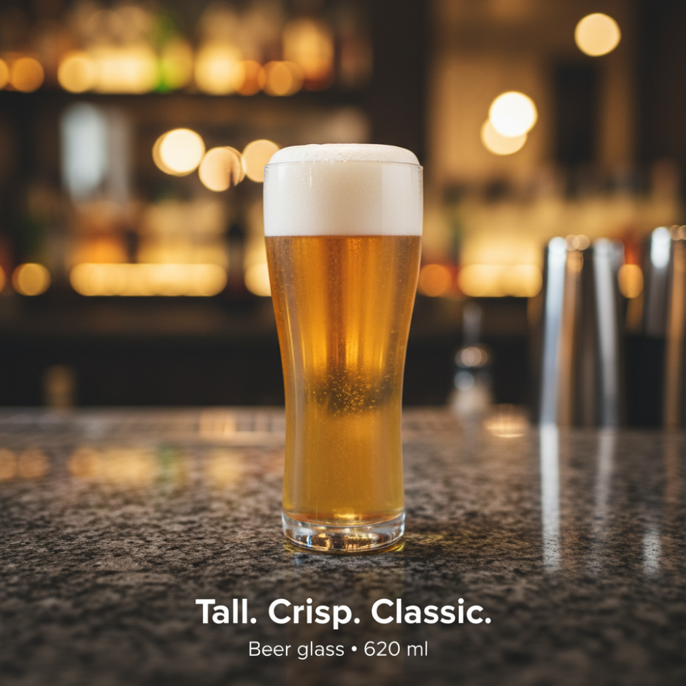 Euphoria Tall Beer & Mocktail Glass (620 ml) – Weighted Base