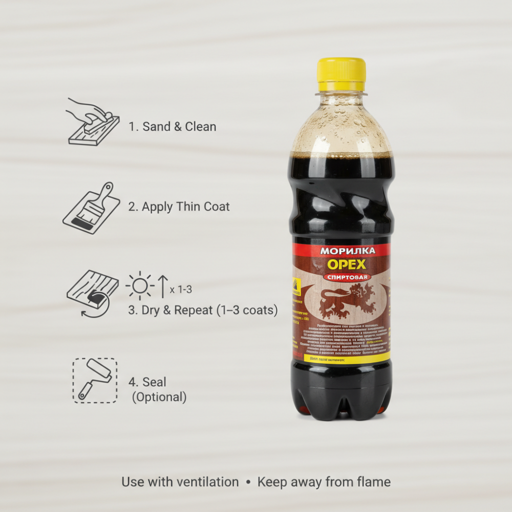 Russian Alcohol-Based Wood Stain (Walnut Finish) – 500 ml