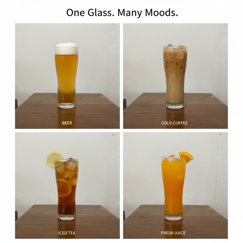 Euphoria Tall Beer & Mocktail Glass (620 ml) – Weighted Base