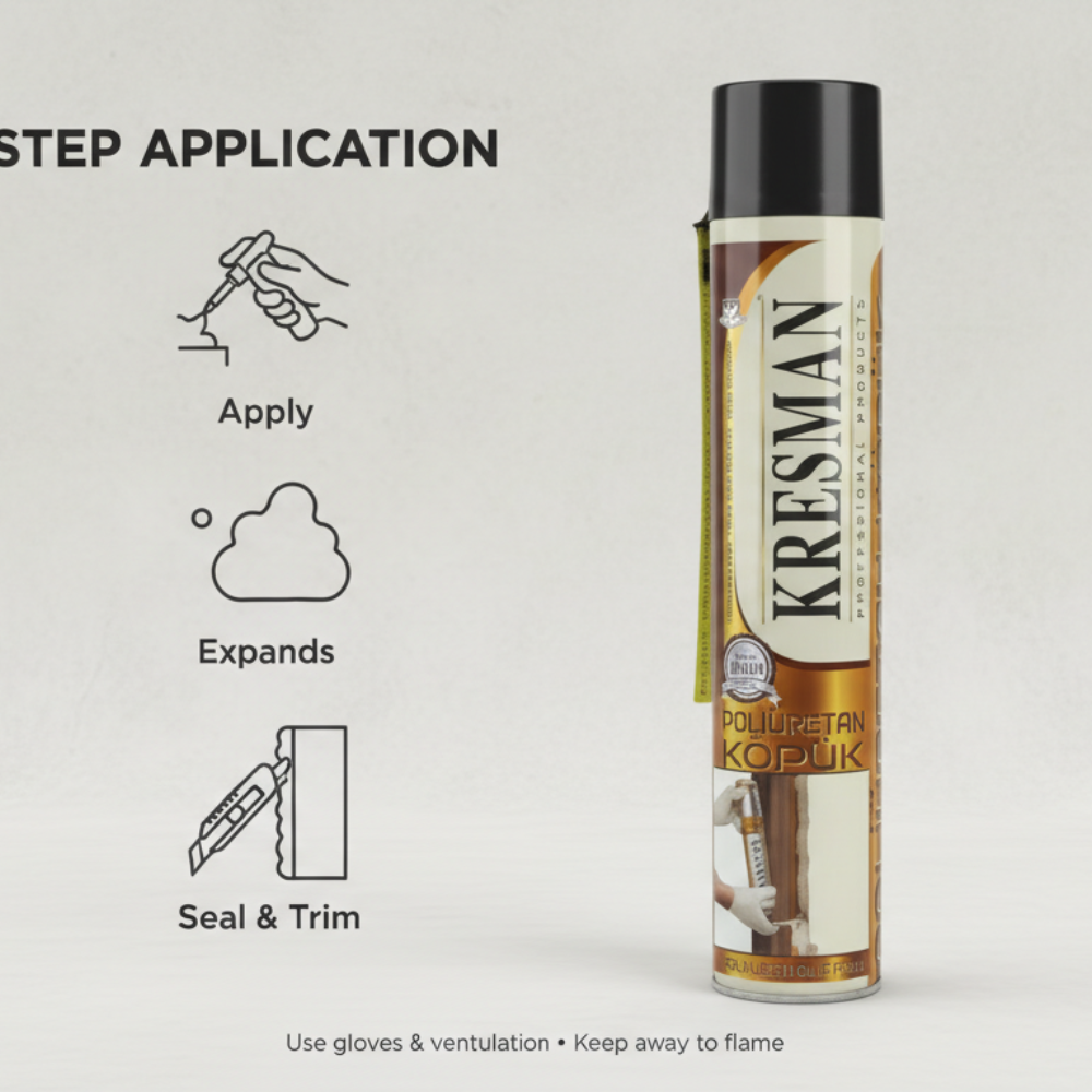 Kresman PU Expanding Foam | Gap Filler & Sealant for Doors & Windows
