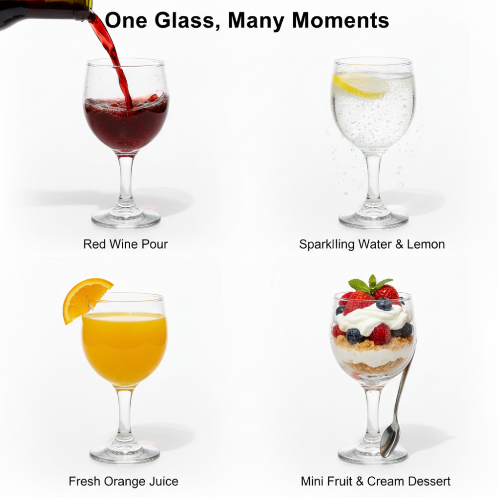 Classic Stemmed Goblet Glass (210 ml) – Wine, Water & Mocktail