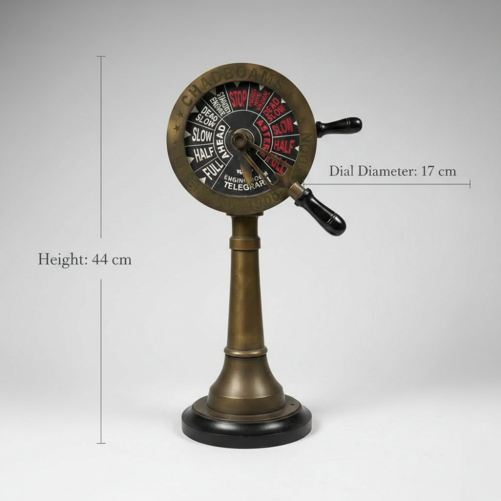 Antique-Style Ship Engine Telegraph (Chadburn Dial) in Brass | 44 cm Nautical Collectible Decor