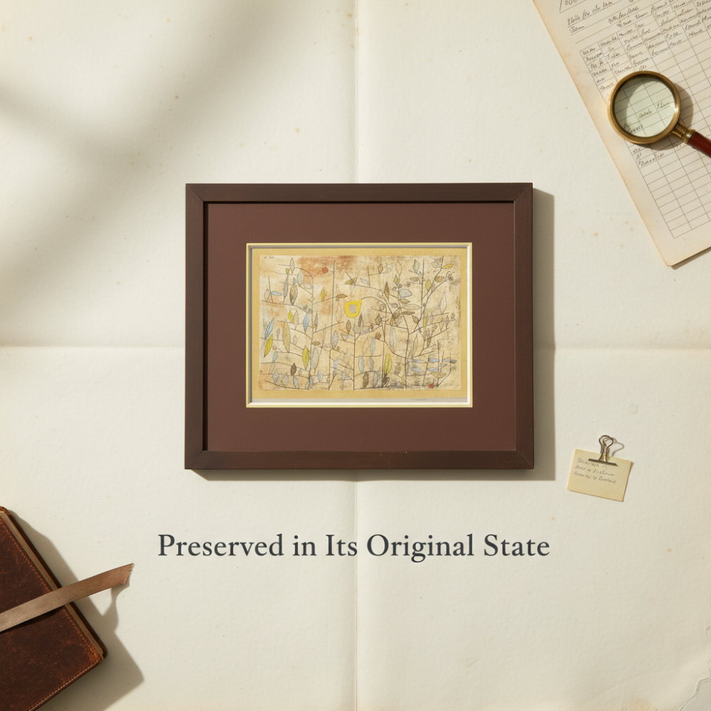 Vintage Abstract Botanical Artwork | Original Mid-Century Mixed Media on Paper