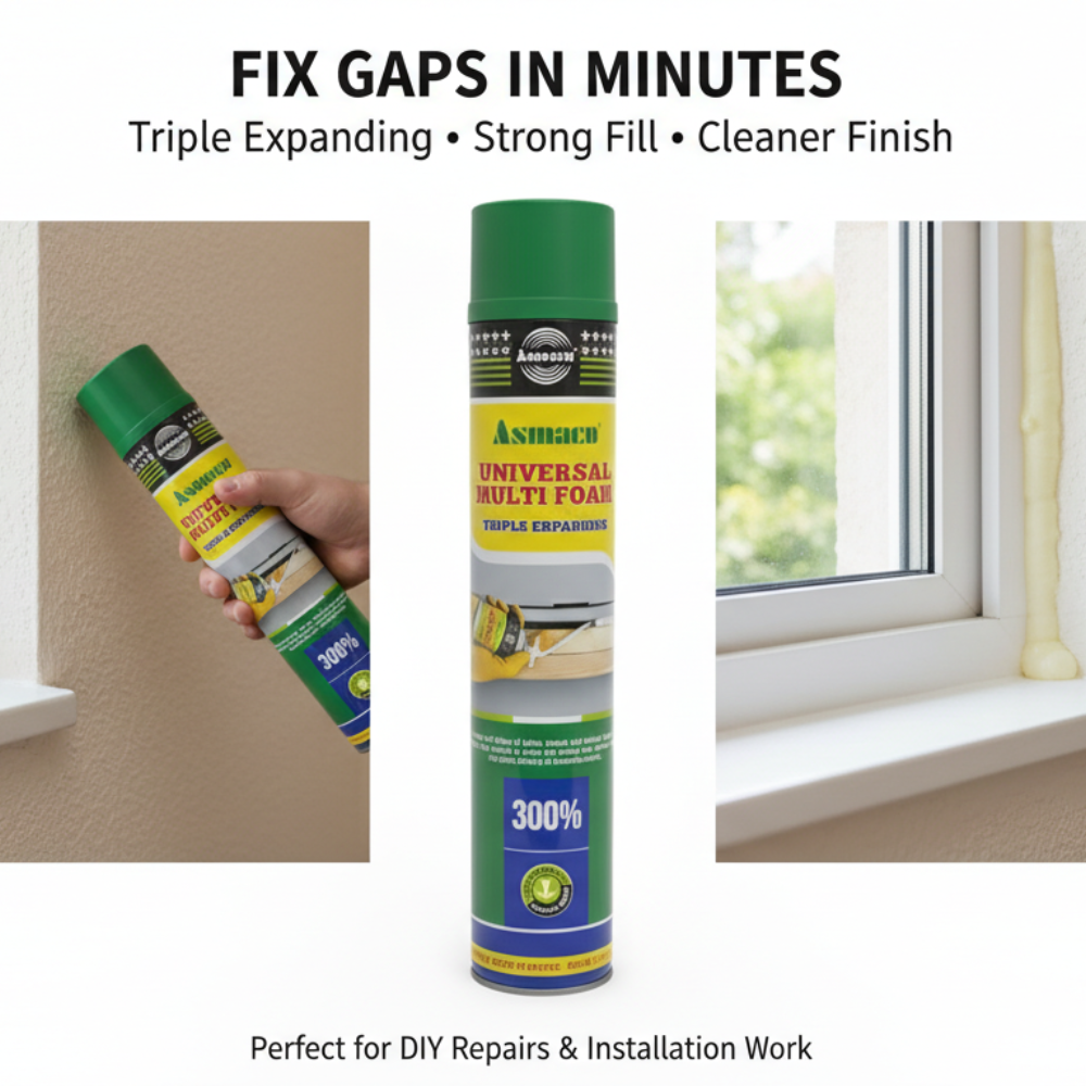 Asmaco Universal Multi Foam 750ml | Triple Expanding 300% Gap Filler