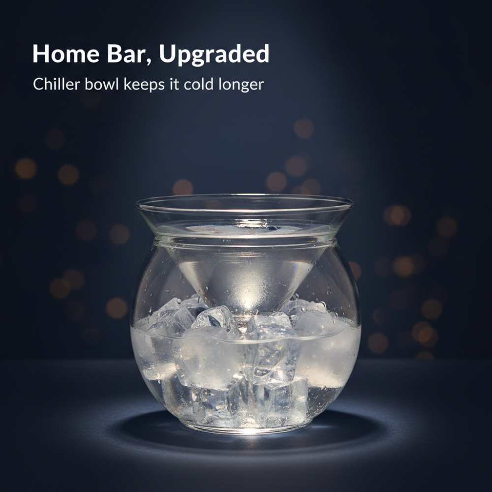 Ice Chiller Glass Bowl with Cone Insert | 160ml + 450ml