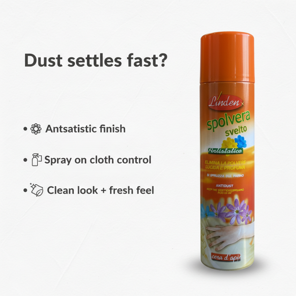 Linden Spolvera Svelto Antistatic Dusting Spray 300ml | Shine & Fresh Finish