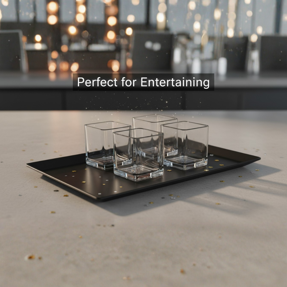 90 ml Square Shot Glass – Heavy Base Premium Clear Glass