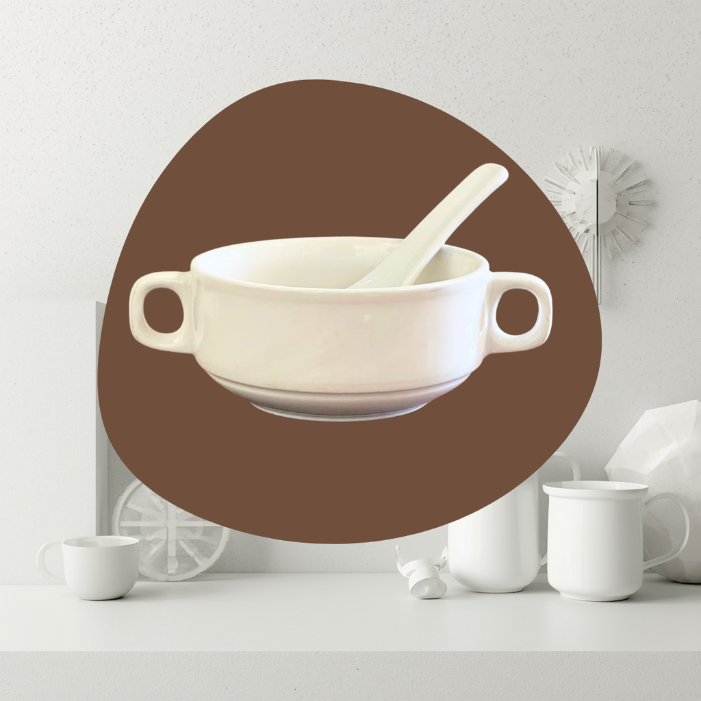Tatung Porcelain Soup Bowl: 240ml (Set of a bowl and spoon)