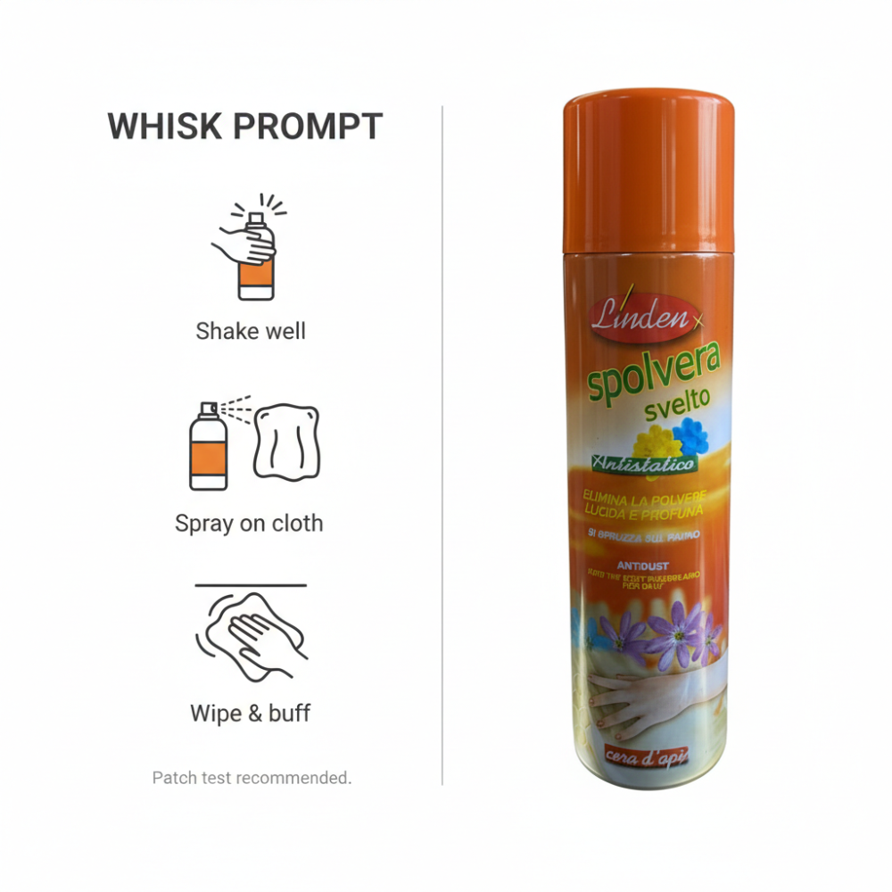 Linden Spolvera Svelto Antistatic Dusting Spray 300ml | Shine & Fresh Finish
