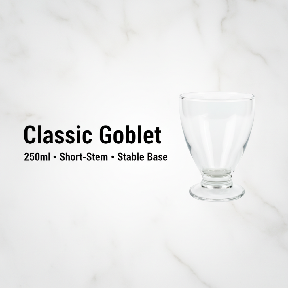 Classic Short-Stem Goblet Glass 250ml | Premium Everyday Stemware