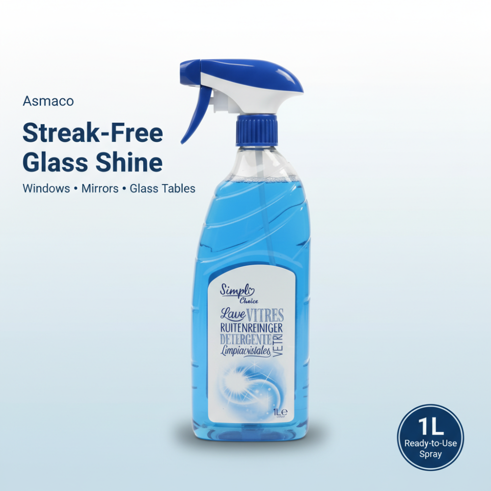Simple Choice Glass Cleaner Spray 1L | Streak-Free Window & Mirror Cleaner