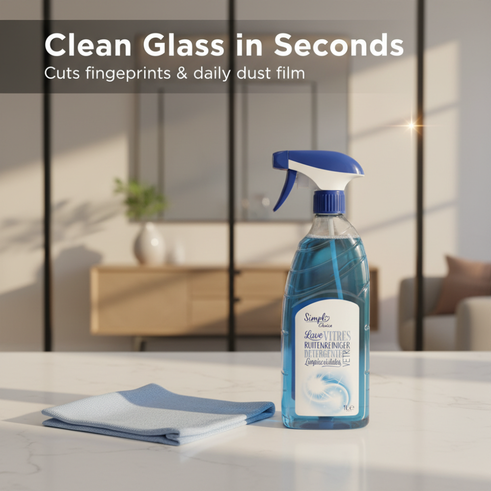 Simple Choice Glass Cleaner Spray 1L | Streak-Free Window & Mirror Cleaner