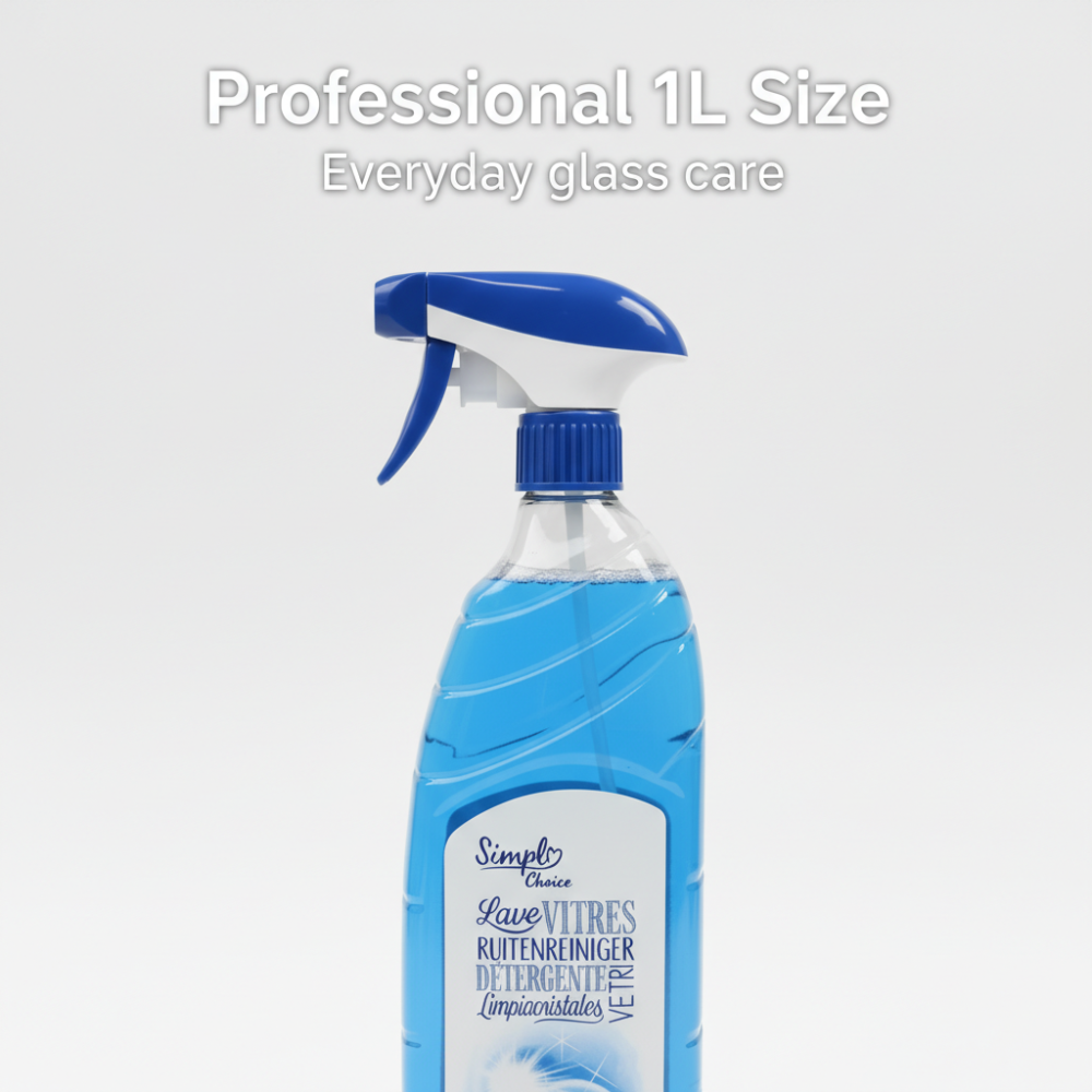 Simple Choice Glass Cleaner Spray 1L | Streak-Free Window & Mirror Cleaner