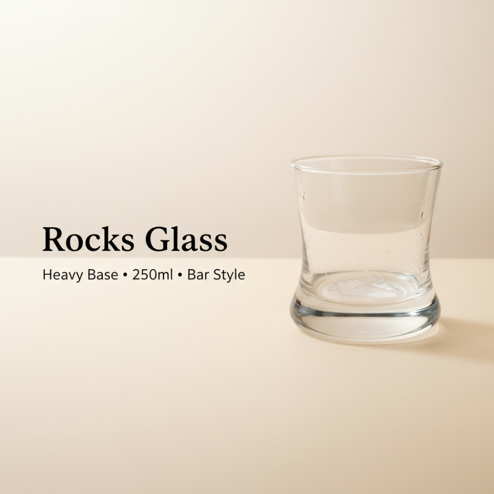 Premium Heavy-Base Rocks Glass (250ml)