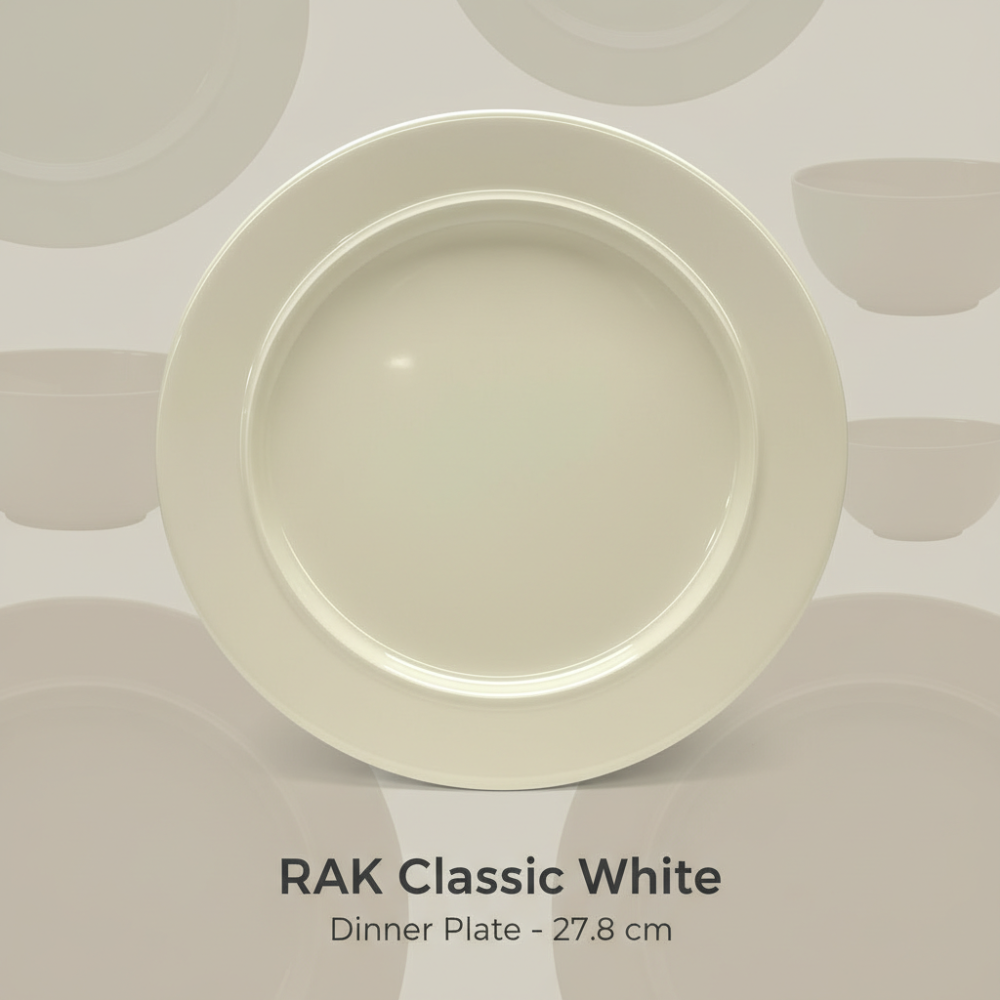 RAK Porcelain Dinner Plate (27.8 cm) – Classic White Hotelware Style