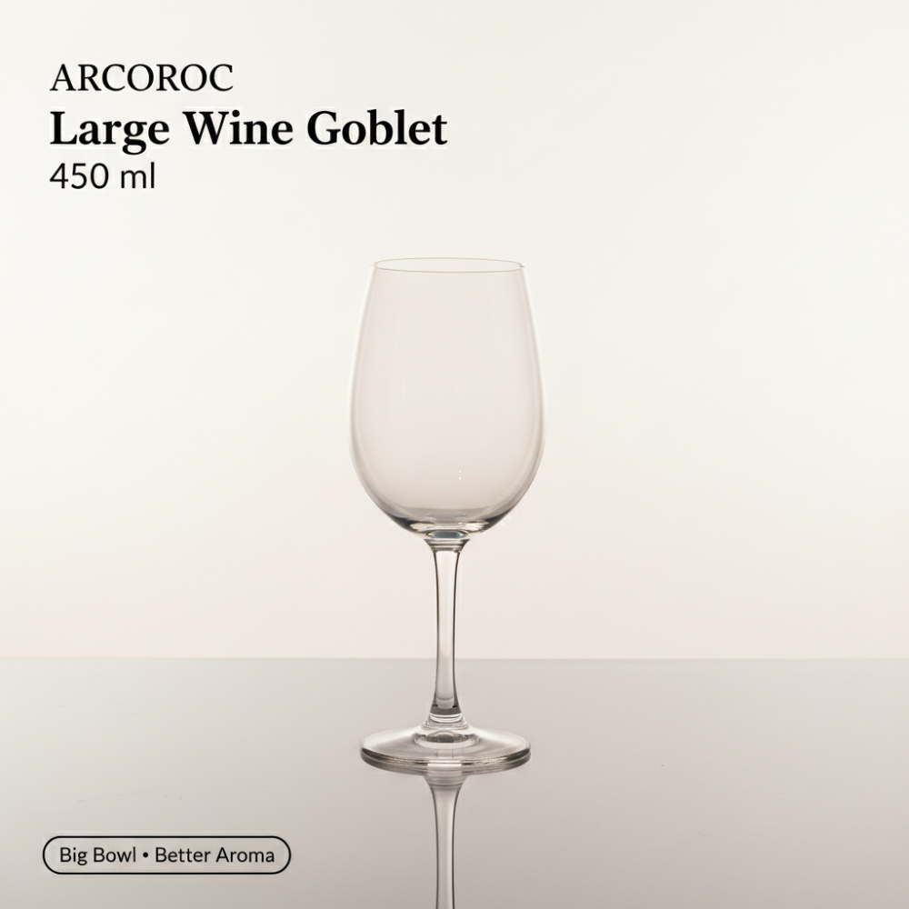 Arcoroc Large Wine Goblet Glass (450 ml) – Elegant Stemware for Wine, Sangria & Cocktails