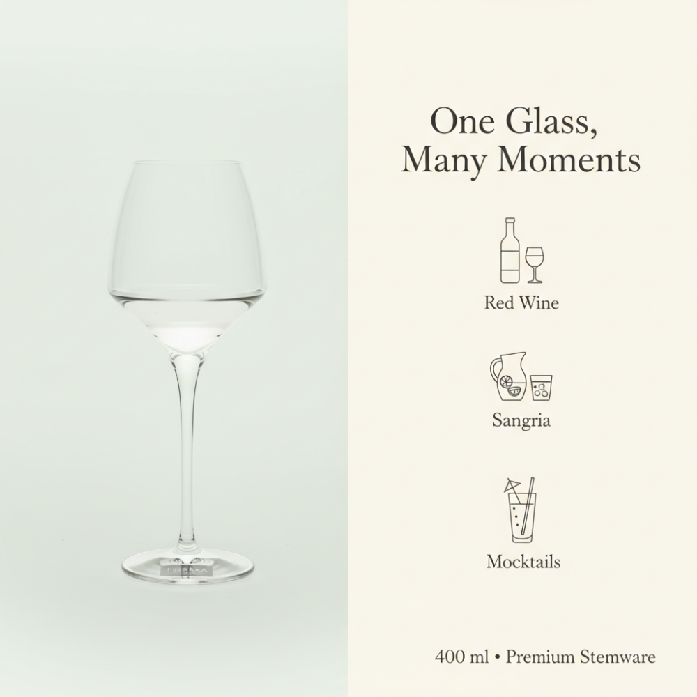 Mikasa Oenology Large Wine Goblet Glass (400 ml) – Premium Stemware for Wine & Cocktails