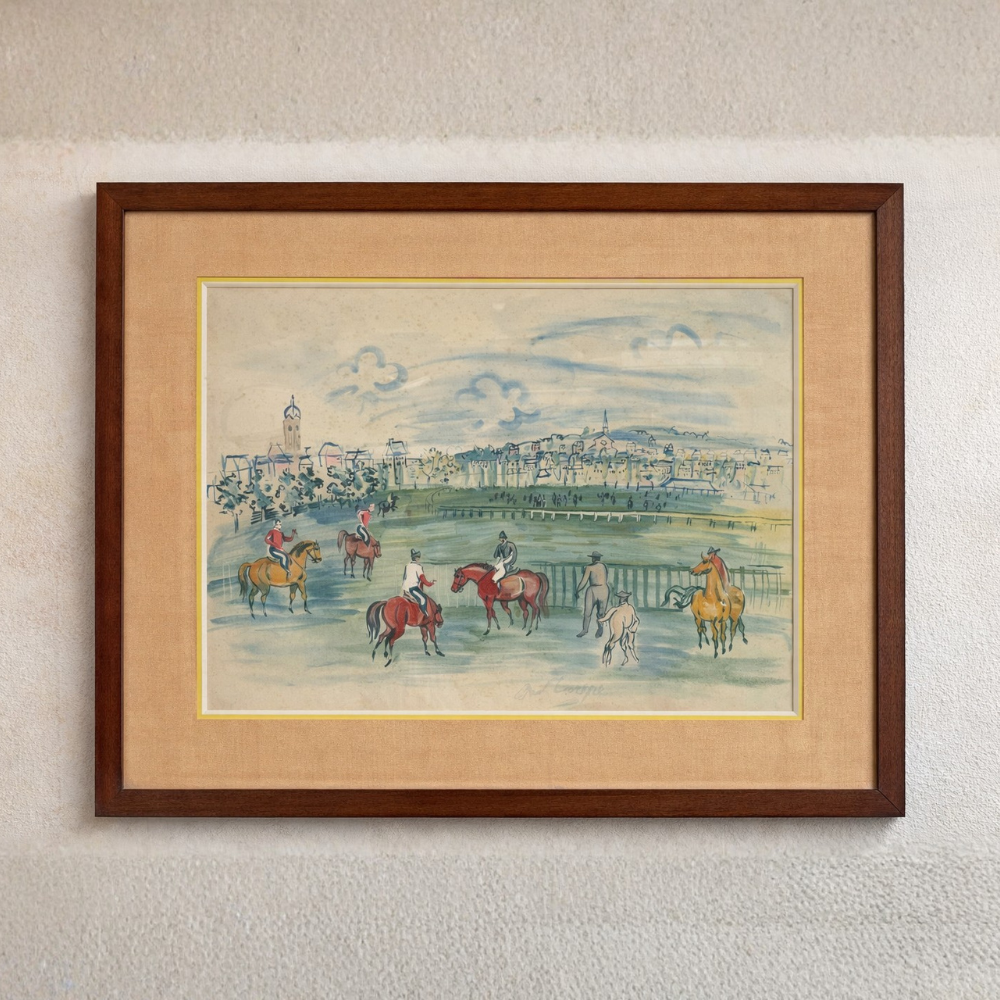 Before the Start (Watercolor & Ink on Paper, Framed)